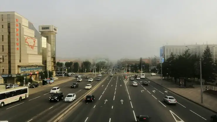 Густой утренний туман накрыл центр Красноярска 23 августа