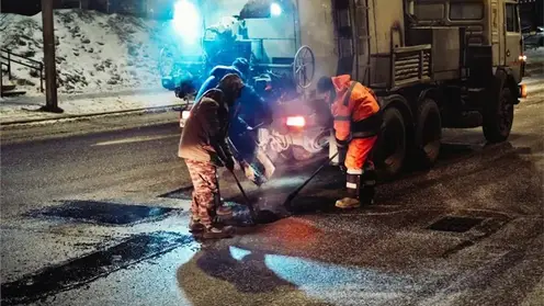 Больше трех тысяч квадратных метров дорог отремонтировали в Красноярске за зиму